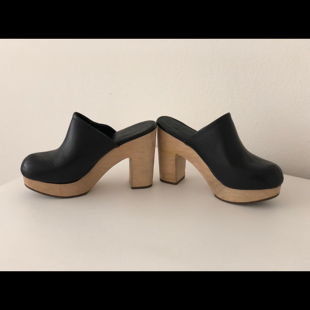 RACHEL COMEY black slip on mules wood bottom